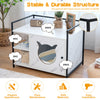 2IN1 Cat Litter Box Enclosure Kitty Hidden Cat Side Table Storage Shelf