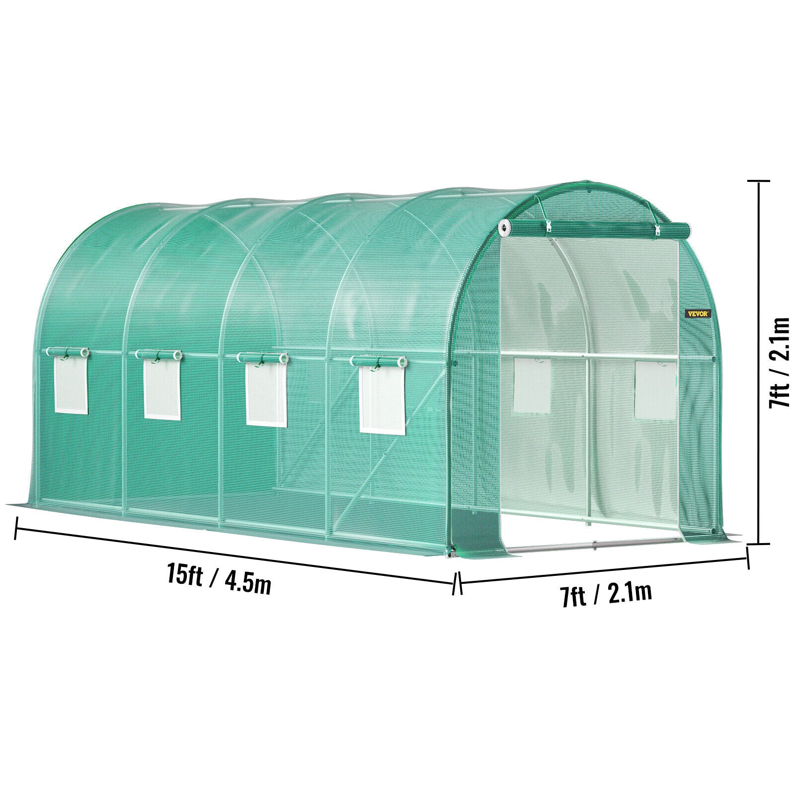 4.5x2x2M Walk in Greenhouse Green House Tunnel Garden Shed Plant Storage