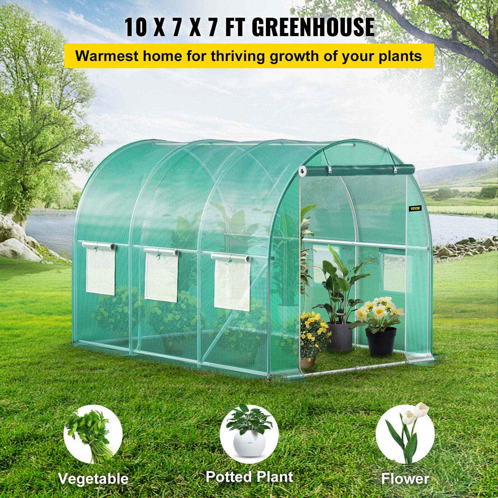 3x2x2M Walk in Greenhouse Green House Tunnel Garden Shed Plant Storage