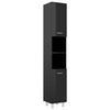Bathroom Cabinet High Gloss Black Chipboard 30x30x179 cm