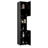 Bathroom Cabinet High Gloss Black Chipboard 30x30x179 cm