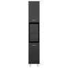 Bathroom Cabinet High Gloss Black Chipboard 30x30x179 cm