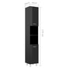 Bathroom Cabinet High Gloss Black Chipboard 30x30x179 cm