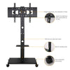 Rolling Trolley TV Floor Stand Portable Television w /Swivel VESA Bracket 32-70