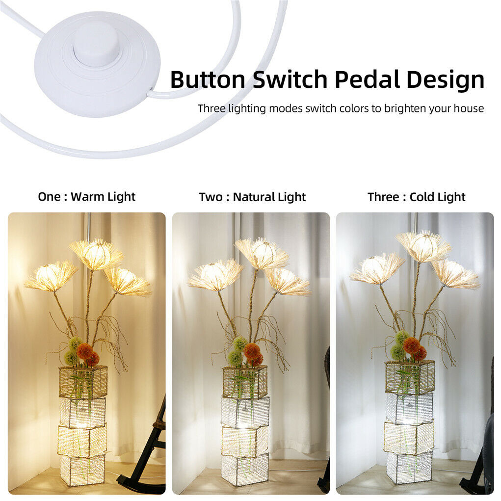 130CM LED Dimmable Standing Floor Lamp Flower Rattan Decor