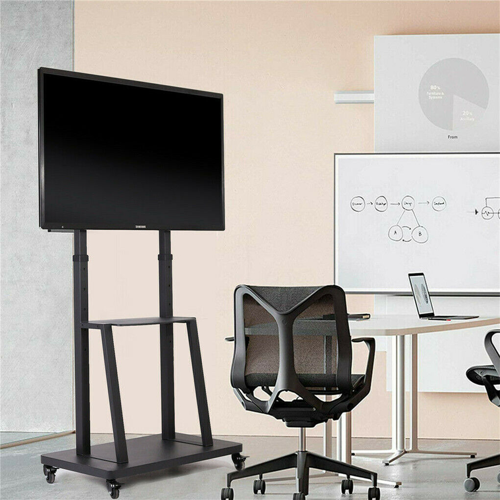 Heavy Duty Mobile Cart Rolling Floor TV Stand Fits 32"- 80" screens