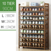 Multi-Tier Tower Bamboo Wooden Shoe Rack Organizer