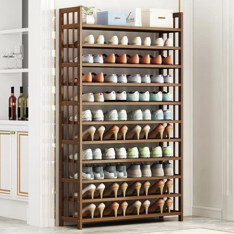 Multi-Tier Tower Bamboo Wooden Shoe Rack Organizer