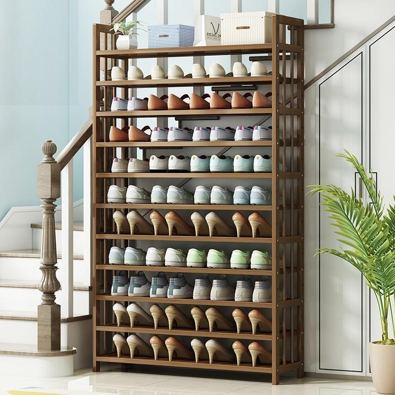 Multi-Tier Tower Bamboo Wooden Shoe Rack Organizer