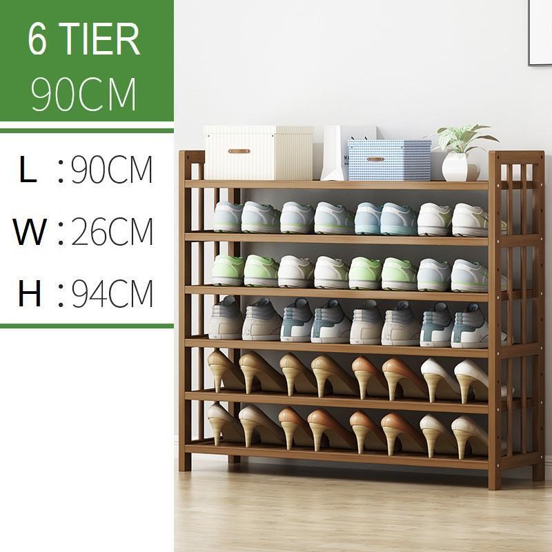 Multi-Tier Tower Bamboo Wooden Shoe Rack Organizer