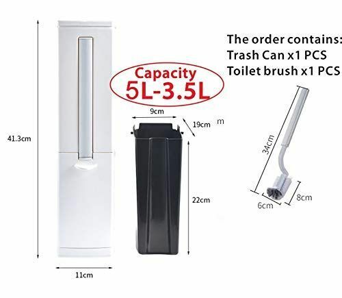 Trash Can Bathroom Garbage Bin With Toilet Brush Waste Basket