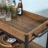 Kitchen Trolley with Wine Rack Glass Rack and Serving Tray