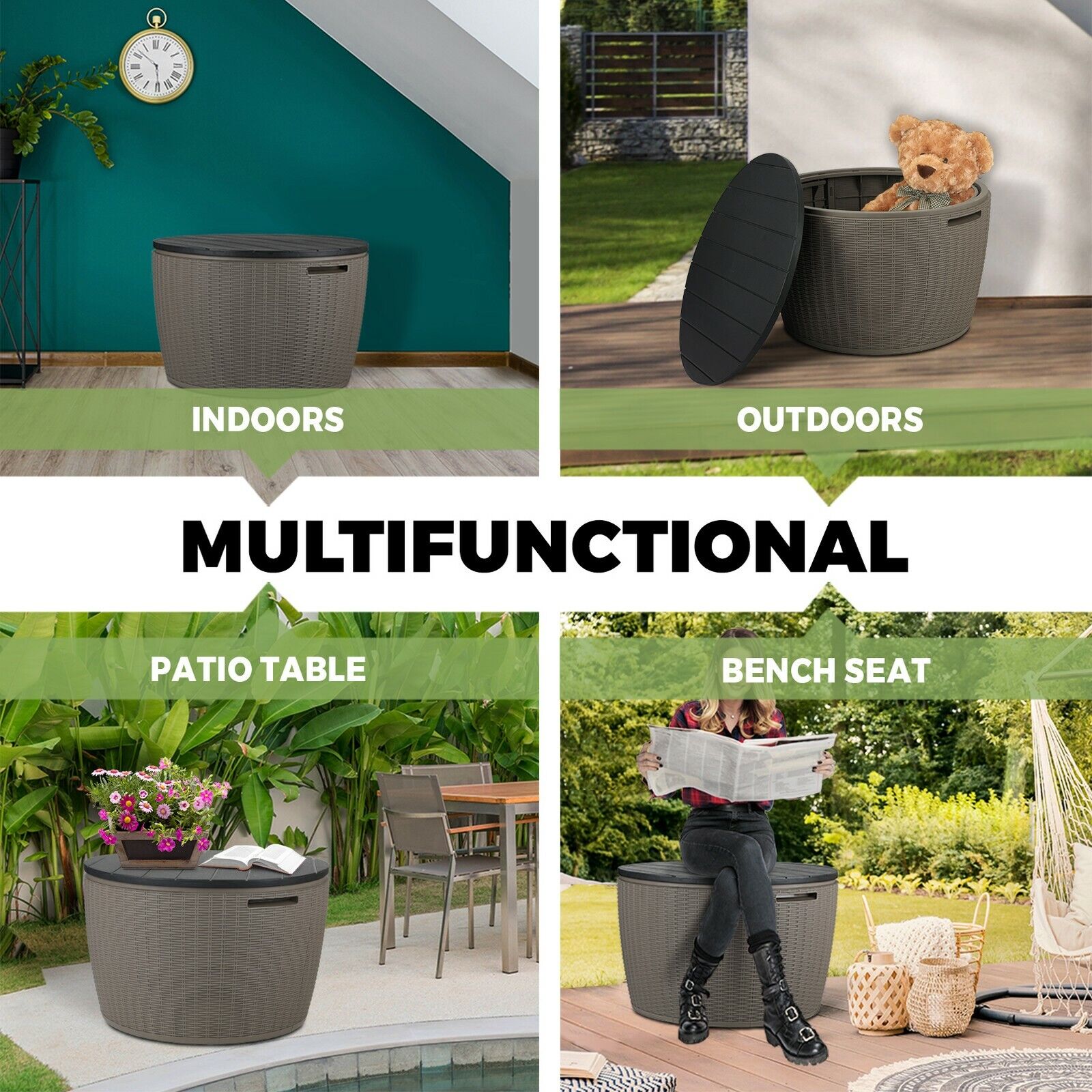 Outdoor Storage Box Lockable Tool Organizer