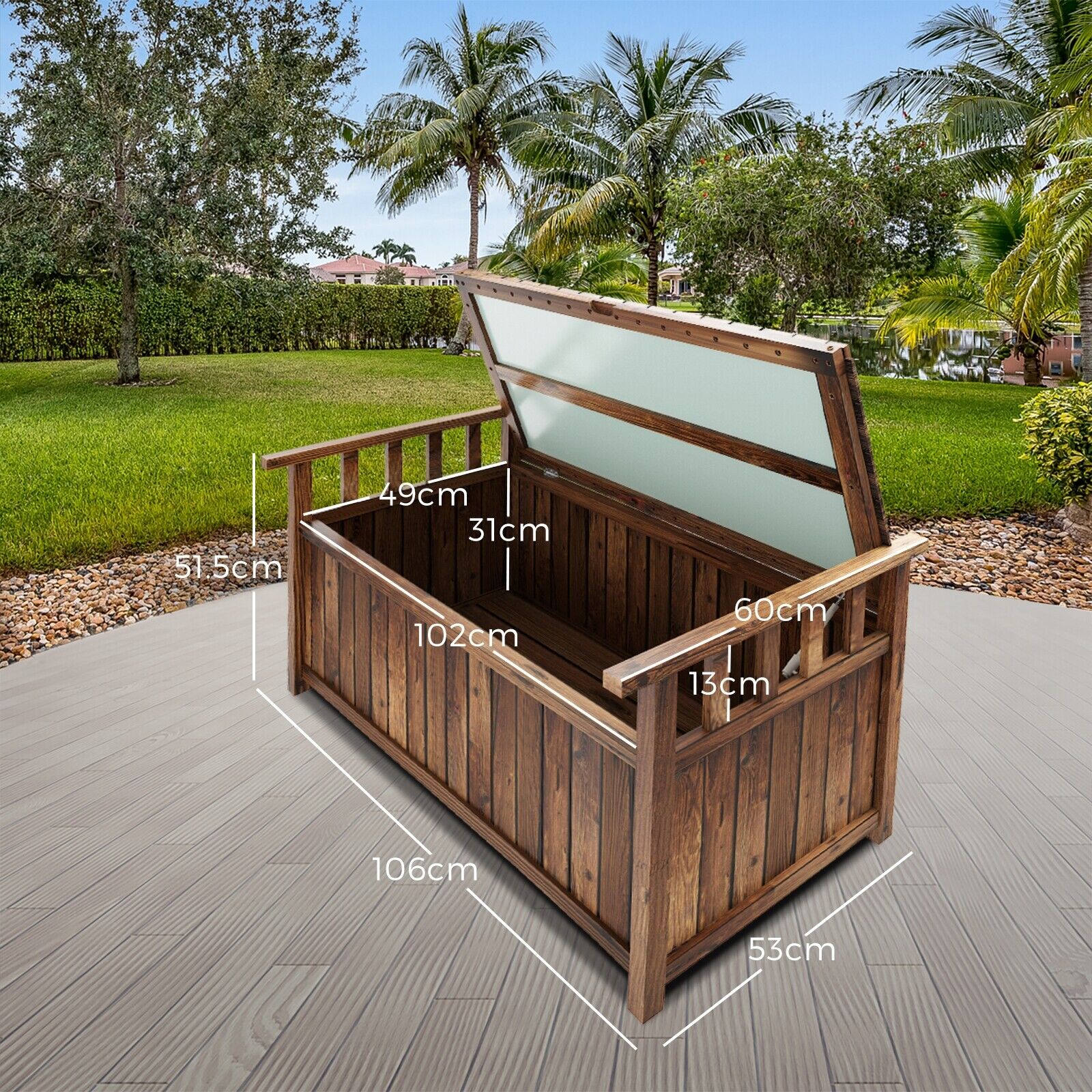 Rectangle Box Bench Garden Outdoor Storage Box Bench – Smart Home