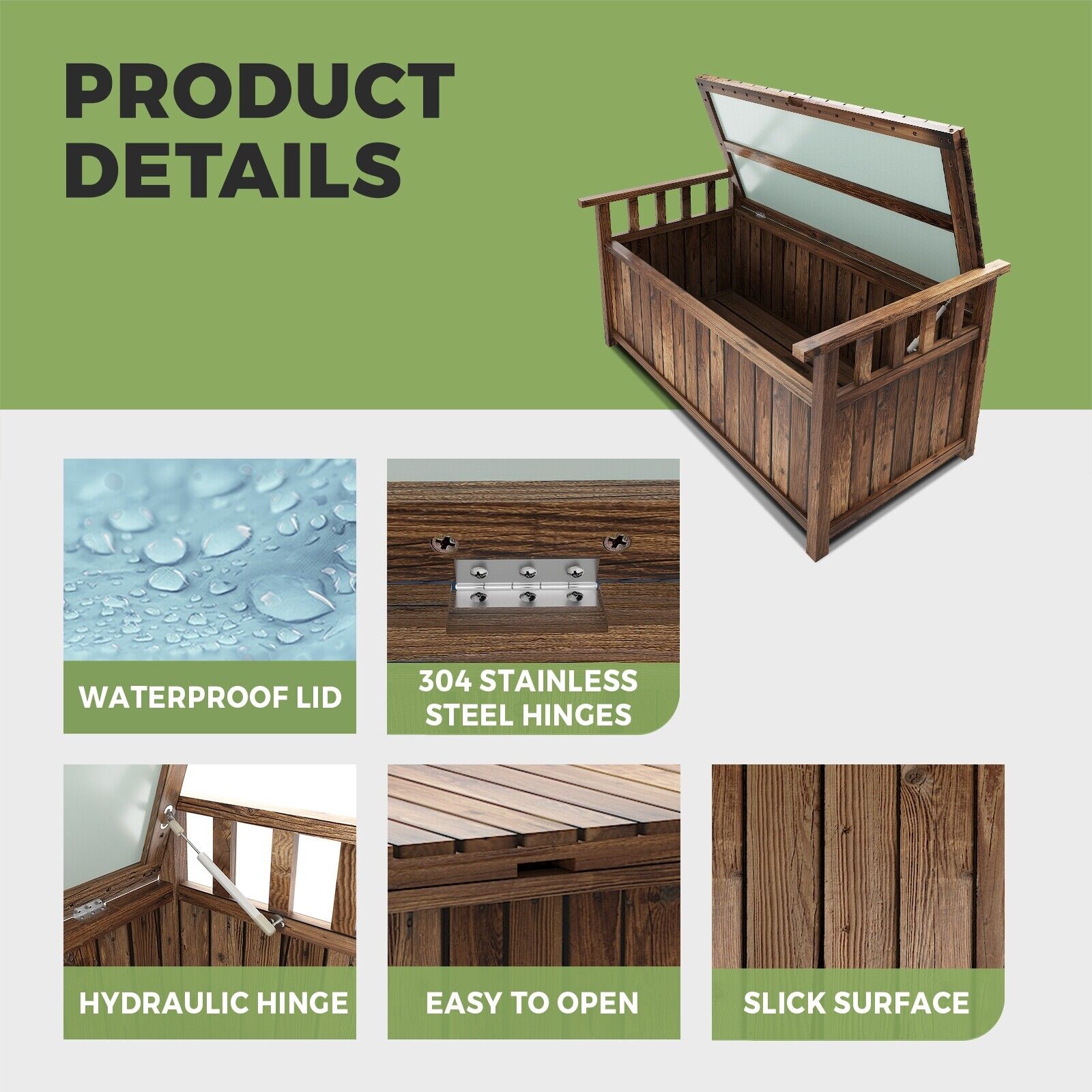 Garden Outdoor Storage Box Bench