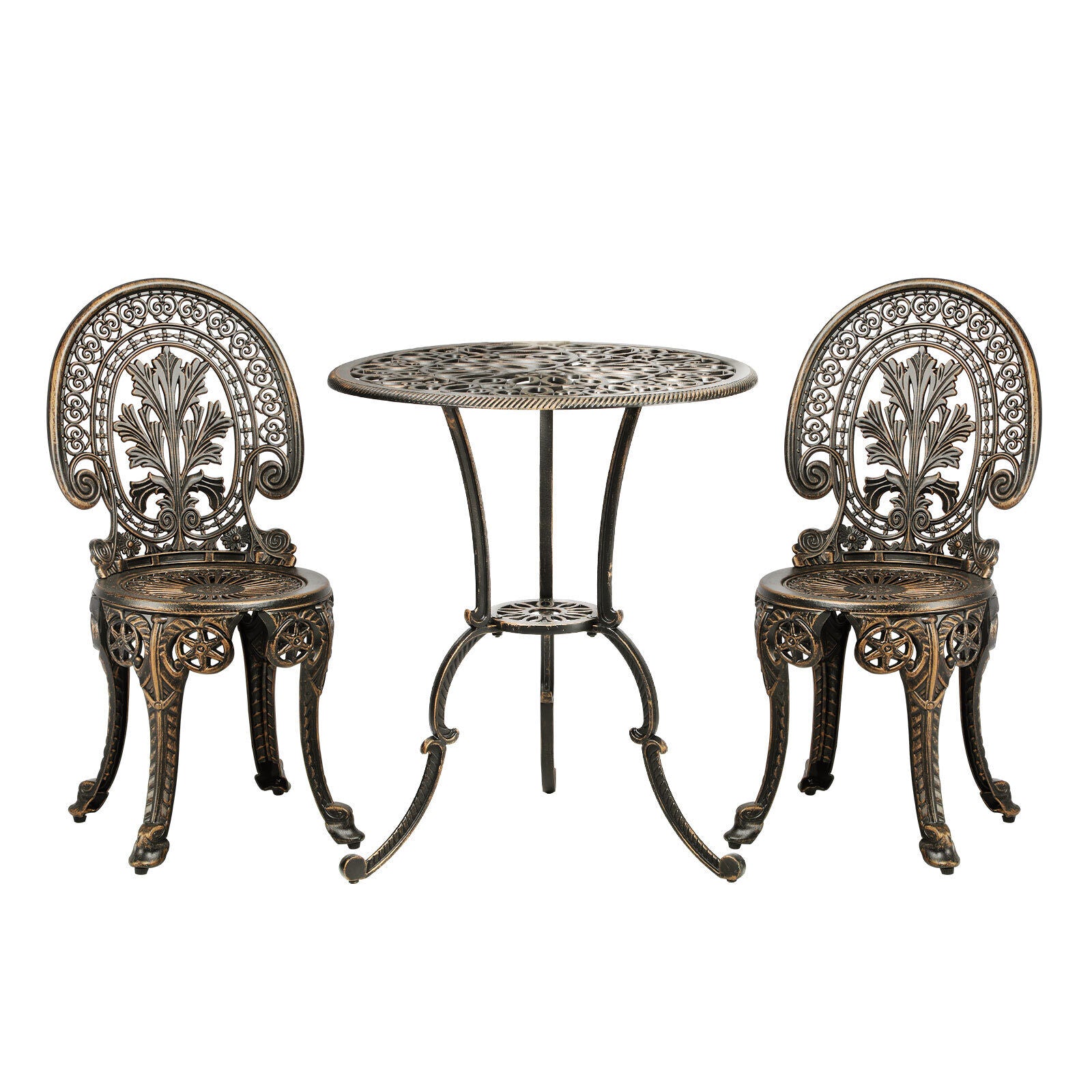 3pcs Chair Table Set Outdoor Furniture Bistro