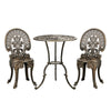 3pcs Chair Table Set Outdoor Furniture Bistro