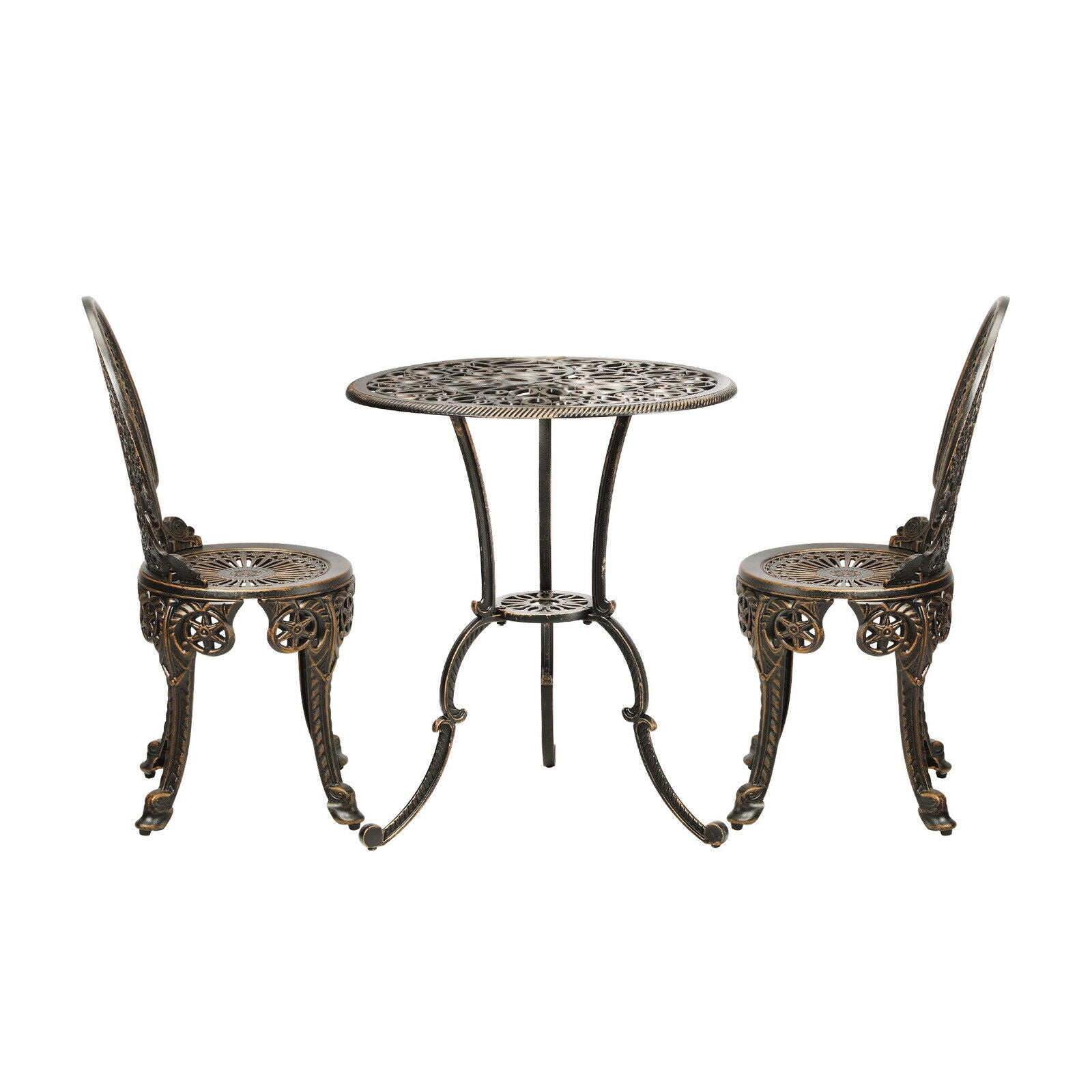 3pcs Chair Table Set Outdoor Furniture Bistro