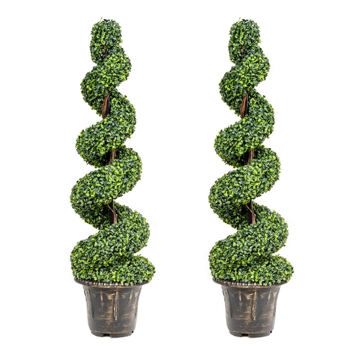 2Pcs 1.18 m Artificial Boxwood Spiral Faux Tree Plants