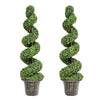 2Pcs 1.18 m Artificial Boxwood Spiral Faux Tree Plants