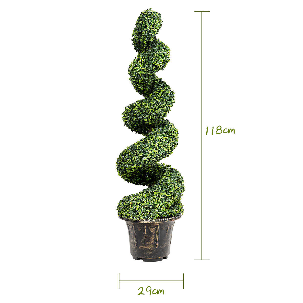 2Pcs 1.18 m Artificial Boxwood Spiral Faux Tree Plants