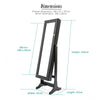 Mirror Jewellery Cabinet Storage Organizer Box Makeup BLACK