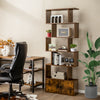 183cm S shape Bookcase Display Shelf Tall Bookshelf Storage Cabinet Rustic