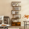 183cm S shape Bookcase Display Shelf Tall Bookshelf Storage Cabinet Rustic