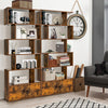 183cm S shape Bookcase Display Shelf Tall Bookshelf Storage Cabinet Rustic