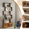 183cm S shape Bookcase Display Shelf Tall Bookshelf Storage Cabinet Rustic