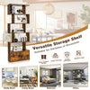 183cm S shape Bookcase Display Shelf Tall Bookshelf Storage Cabinet Rustic