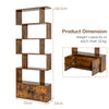 183cm S shape Bookcase Display Shelf Tall Bookshelf Storage Cabinet Rustic
