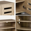 3 Doors 30 Pairs Wooden Shoes Cabinet Storage Rack Organizer Shelf