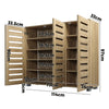 3 Doors 30 Pairs Wooden Shoes Cabinet Storage Rack Organizer Shelf