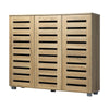 3 Doors 30 Pairs Wooden Shoes Cabinet Storage Rack Organizer Shelf