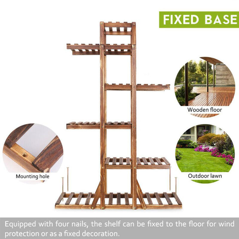 130cm High 6 Tiers Vertical Wood Plant Stand