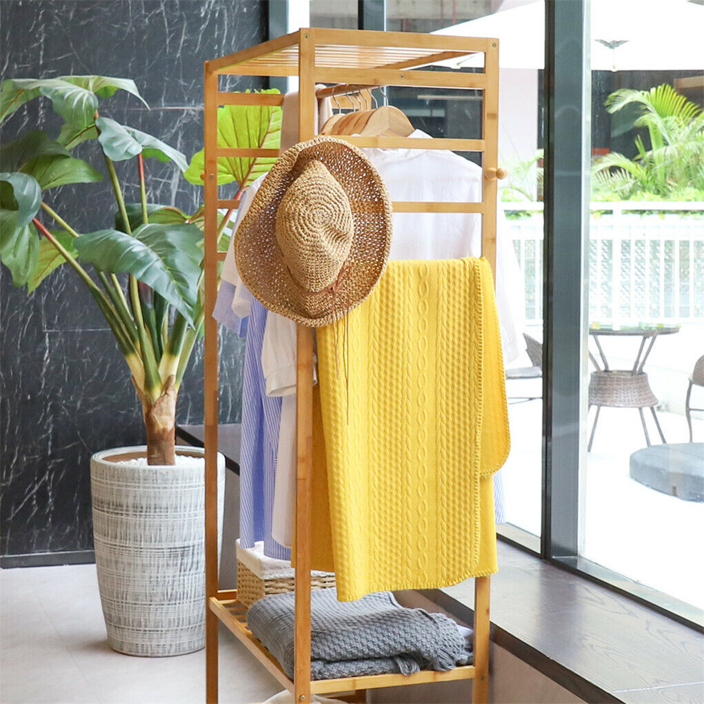 Strong Wooden Clothes Rail Scarf Cart Hanging Garment