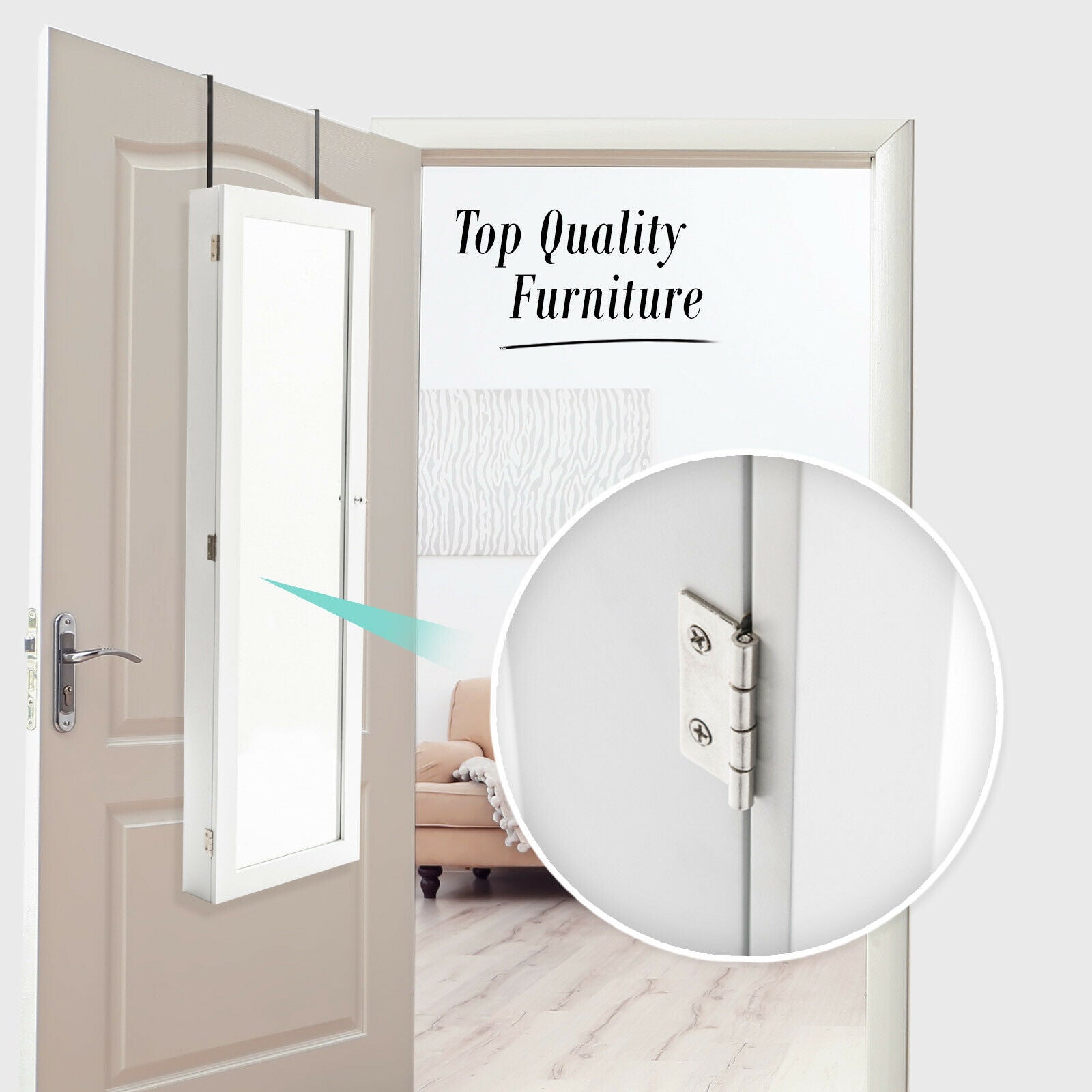 Mirror Jewellery Wall Swivel Cabinet Storage Makeup Organiser Drawer