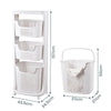 Removable 3-Tier Laundry Basket Clothes Washing Storage Bin