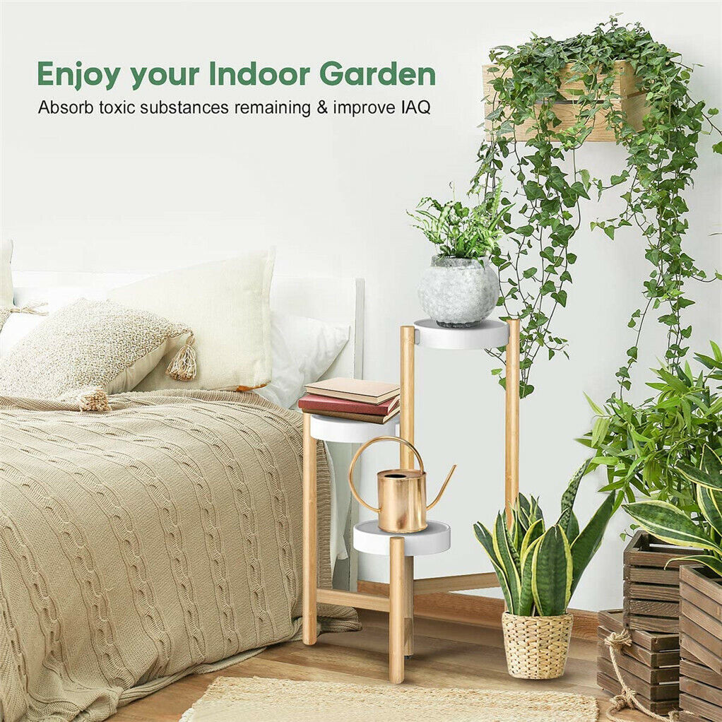 3/4 Tier Tall Plant Stand Bamboo Corner Plant Shelf