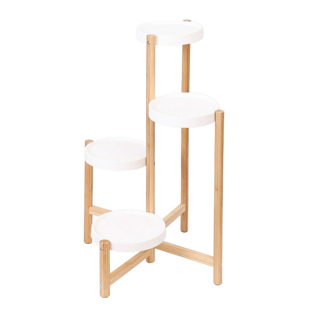 3/4 Tier Tall Plant Stand Bamboo Corner Plant Shelf