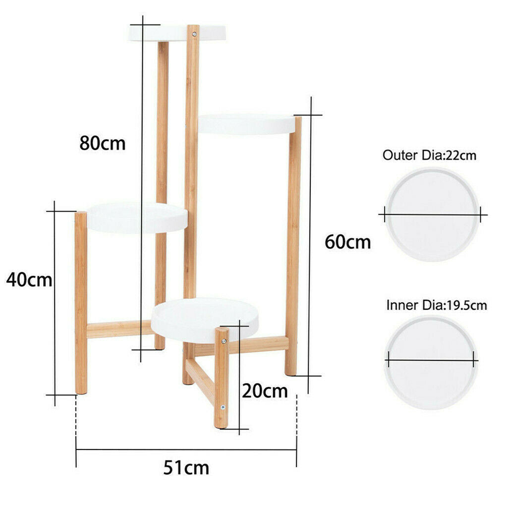 3/4 Tier Tall Plant Stand Bamboo Corner Plant Shelf