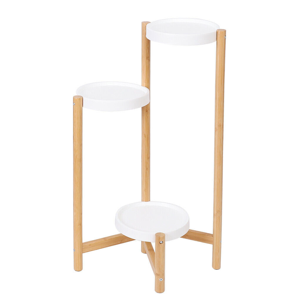 3/4 Tier Tall Plant Stand Bamboo Corner Plant Shelf