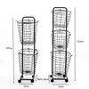 3- Tier Metal Wire Laundry Basket Dirty Clothes Storage Hamper