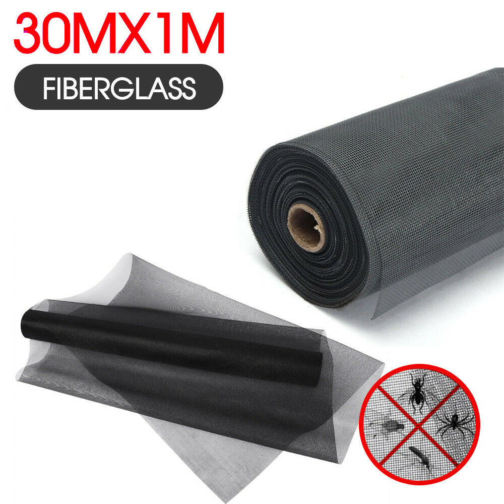 30M x 1M Black Insect Flywire Window Fly Screen – Smart Home