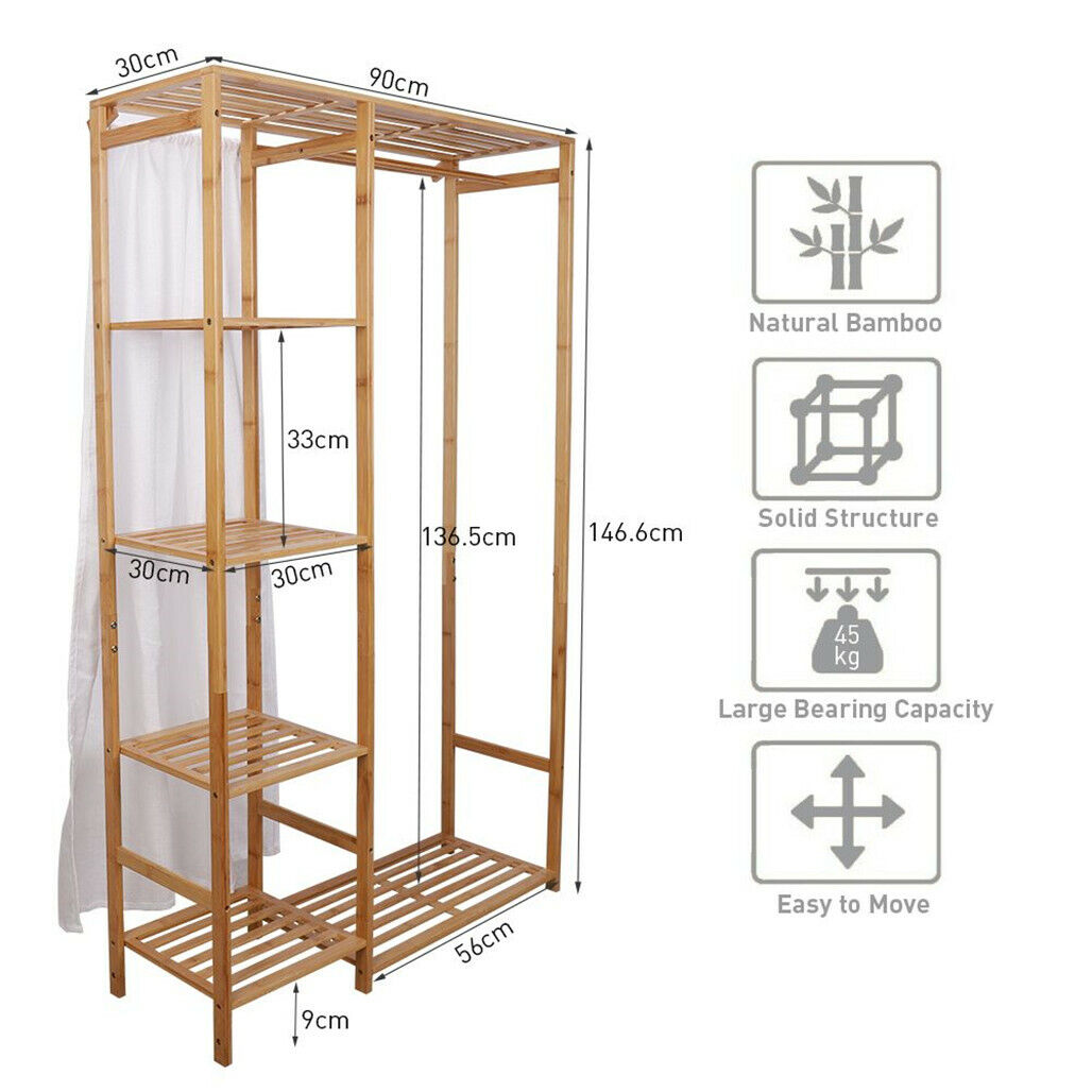 Heavy Duty Open Wardrobe Clothes Rail Rack Hanging Garment