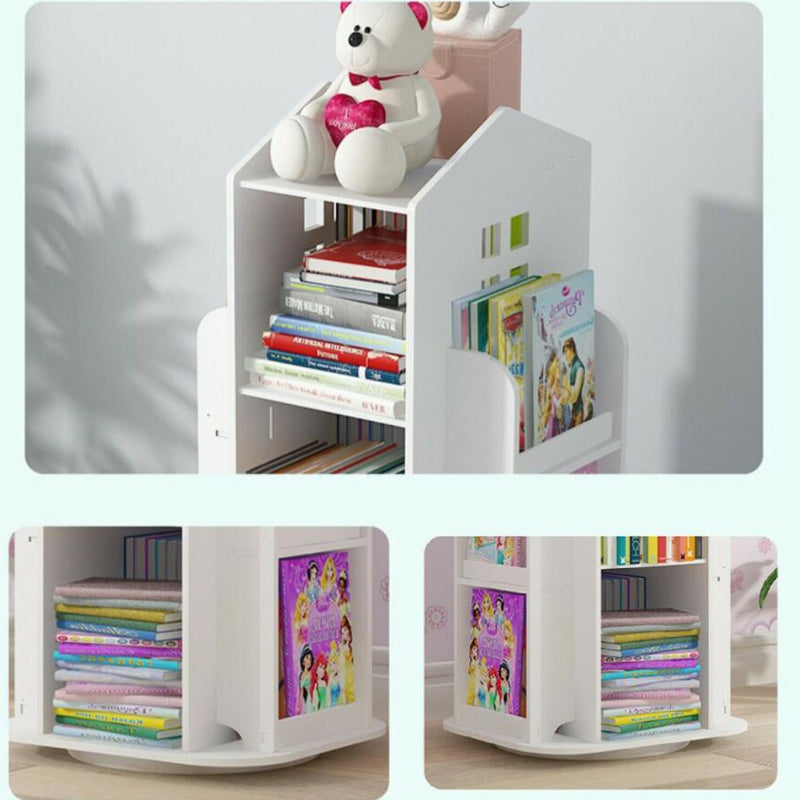 4 Tier Rotating Book Storage Shelf