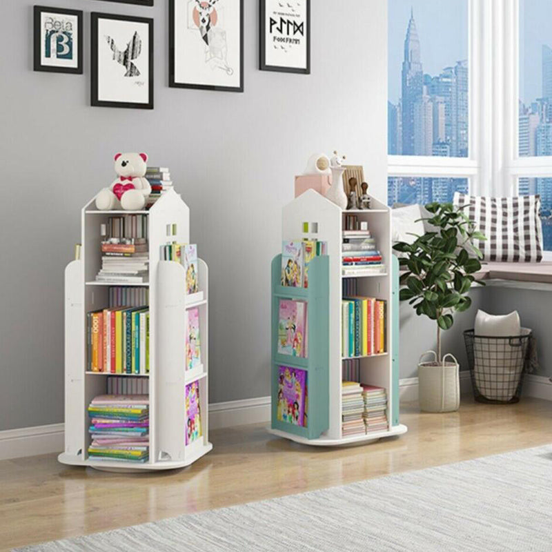 4 Tier Rotating Book Storage Shelf