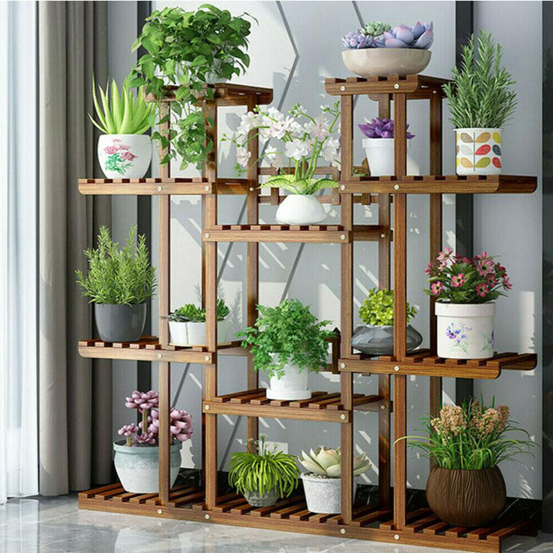 XL-Large 17 Pots Wood Plant Stand