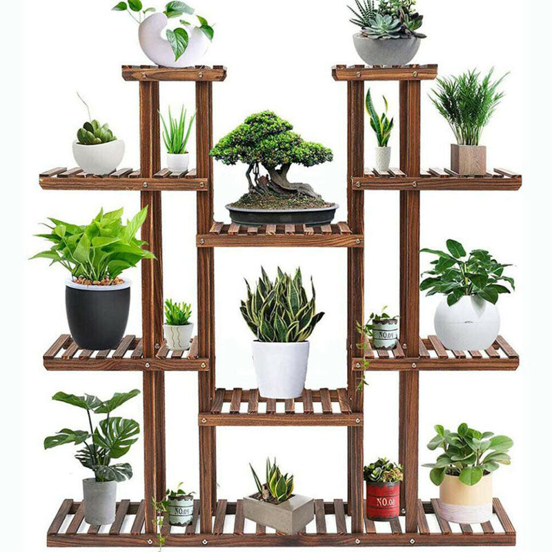 XL-Large 17 Pots Wood Plant Stand